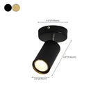 Modern Cylinder Semi-Flush Mount Metal Track Light