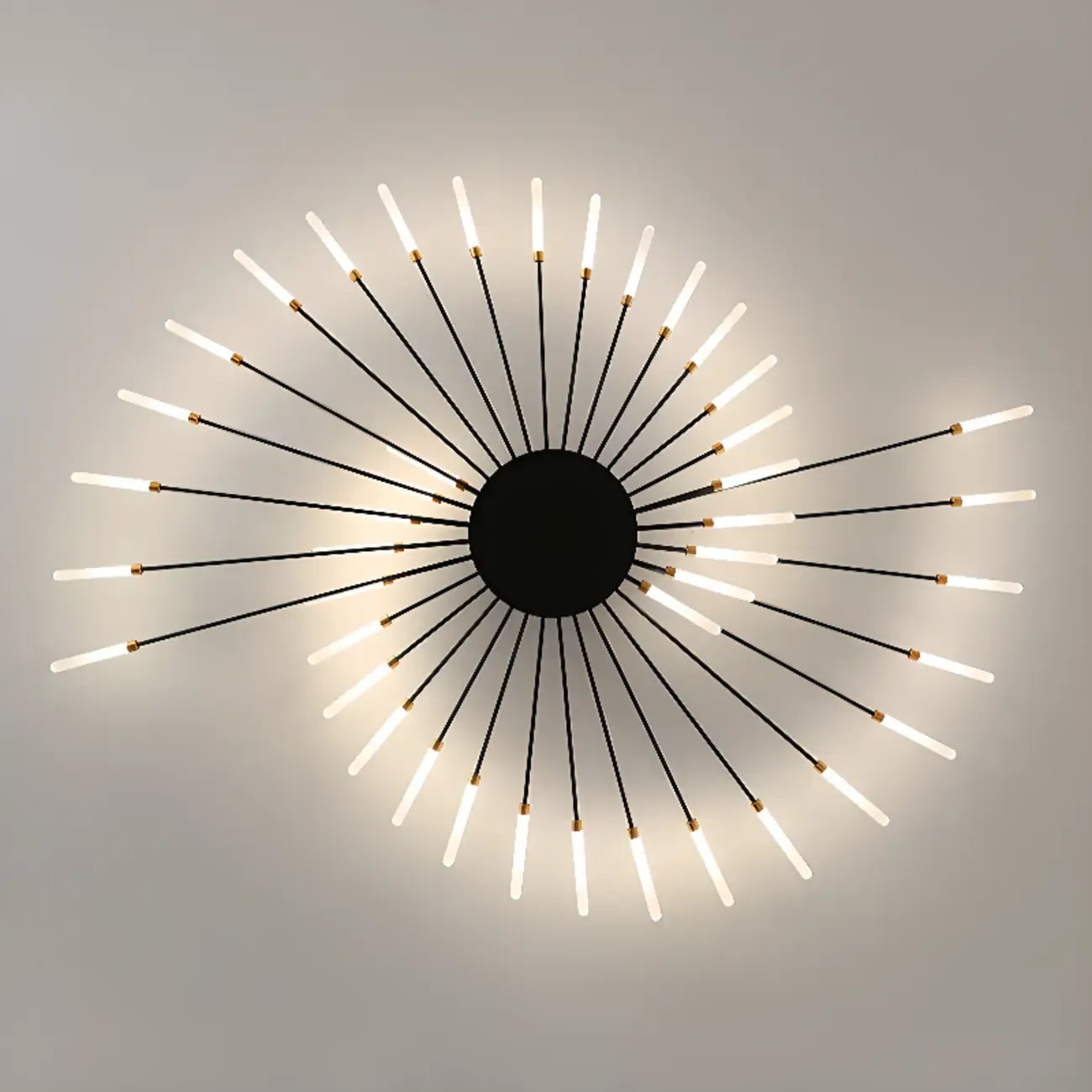 Modern Gold Sunburst LED Flush Mount Ceiling Light