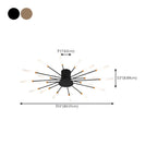 Modern Gold Sunburst LED Flush Mount Ceiling Light