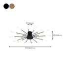 Modern Gold Sunburst LED Flush Mount Ceiling Light