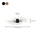 Modern Gold Sunburst LED Flush Mount Ceiling Light