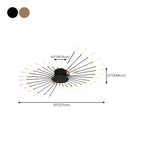 Modern Gold Sunburst LED Flush Mount Ceiling Light