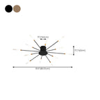 Modern Gold Sunburst LED Flush Mount Ceiling Light