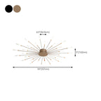Modern Gold Sunburst LED Flush Mount Ceiling Light