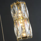 Cylinder Crystal Island Pendant Light Dimmable LED for Kitchen