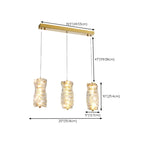 Cylinder Crystal Island Pendant Light Dimmable LED for Kitchen