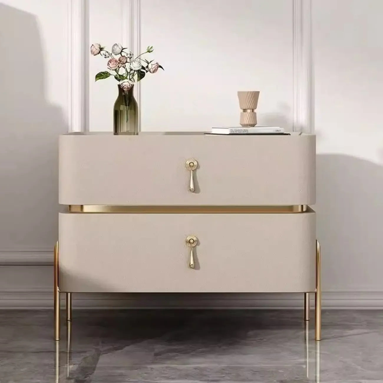 Modern Bedside Table with Sintered Stone Top