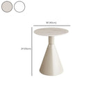 Modish Stone Round End Table with Metal Base