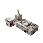 Sleek Sintered Stone Block Base Side Coffee Table