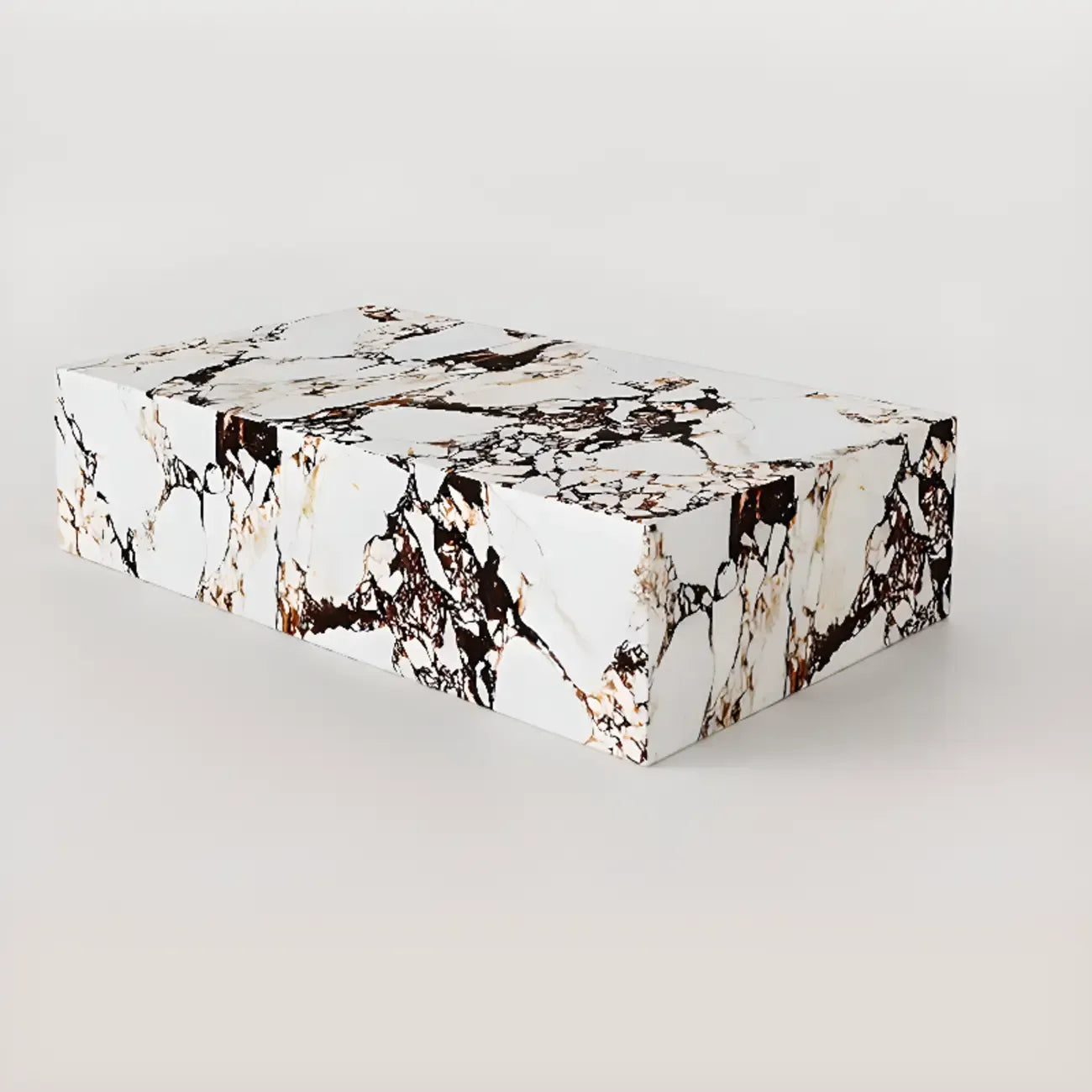 Sleek Sintered Stone Block Base Side Coffee Table