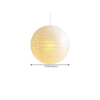 Modern White Globe Paper Adjustable Pendant Light for Dining