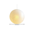 Modern White Globe Paper Adjustable Pendant Light for Dining