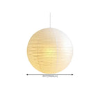 Modern White Globe Paper Adjustable Pendant Light for Dining