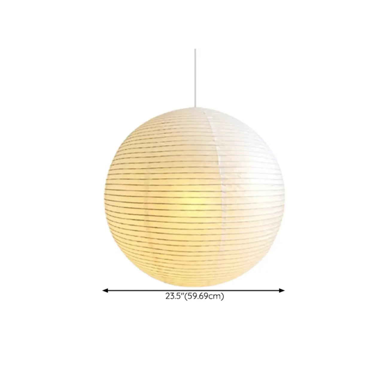 Modern White Globe Paper Adjustable Pendant Light for Dining