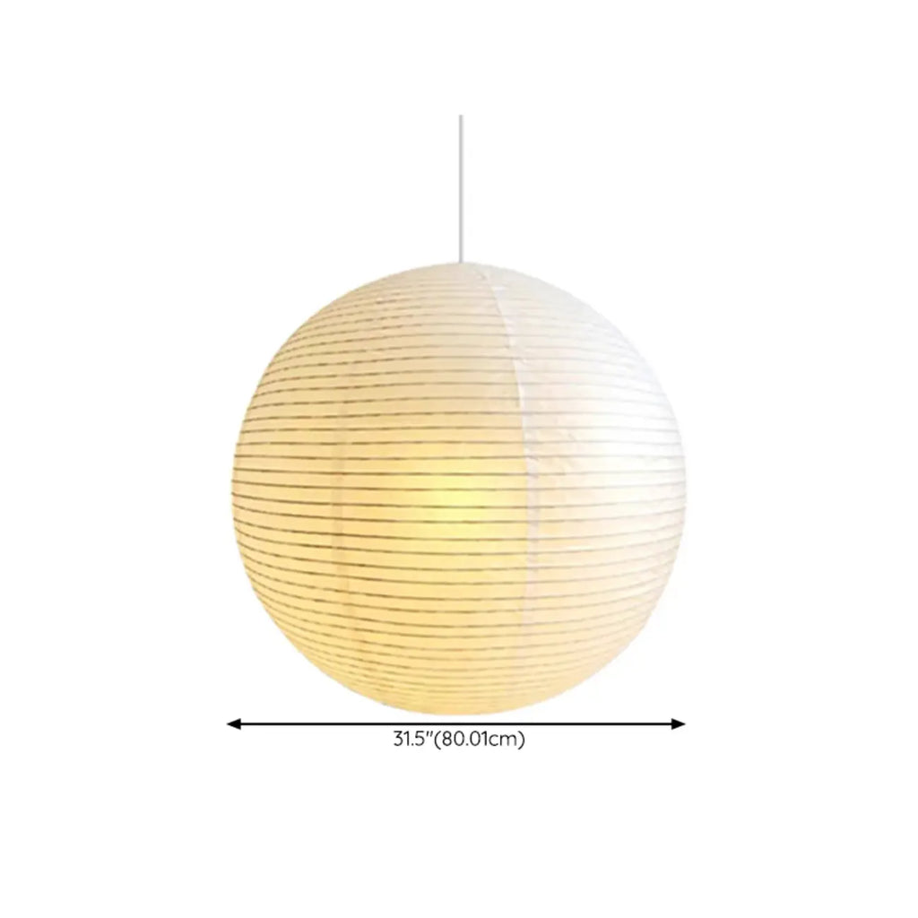Modern White Globe Paper Adjustable Pendant Light for Dining