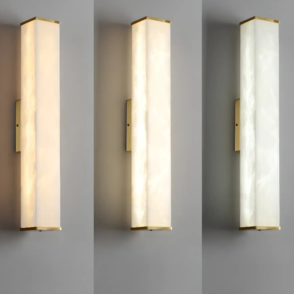 Modern Metallic Rectangular Tri Color Light Metal Wall Lght