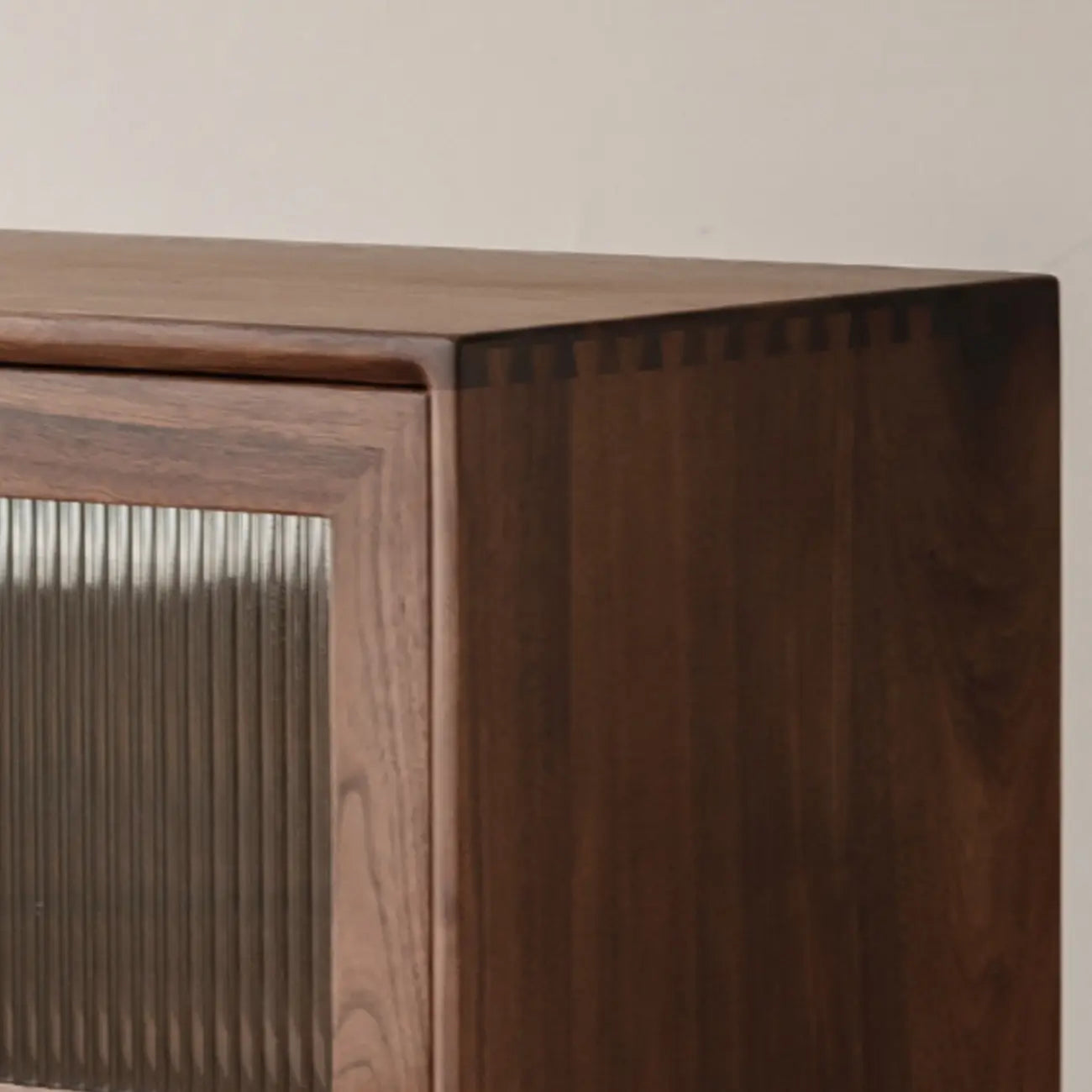 47H Modern Walnut Flip-Up Glass Door Storage Cabinet