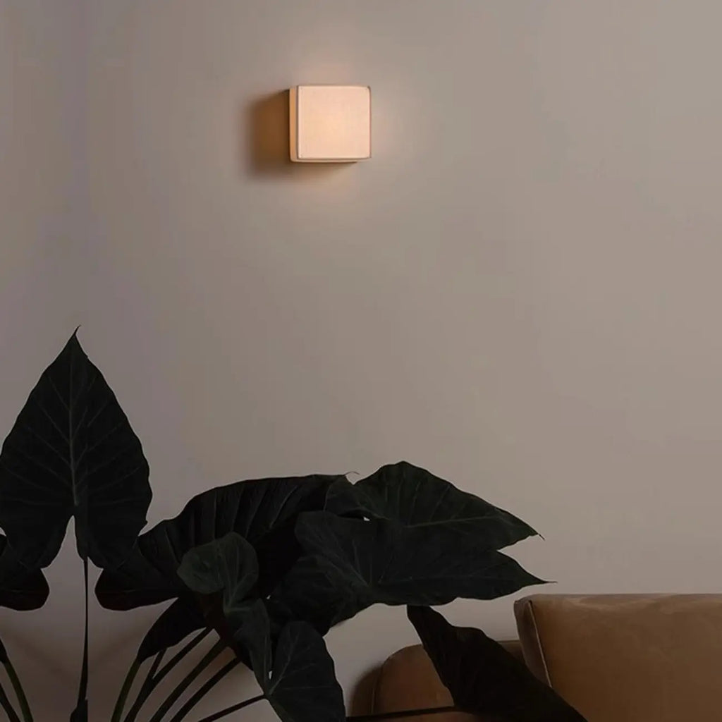 Ambient Cloth Shade Square Flush Mount Wall Sconce