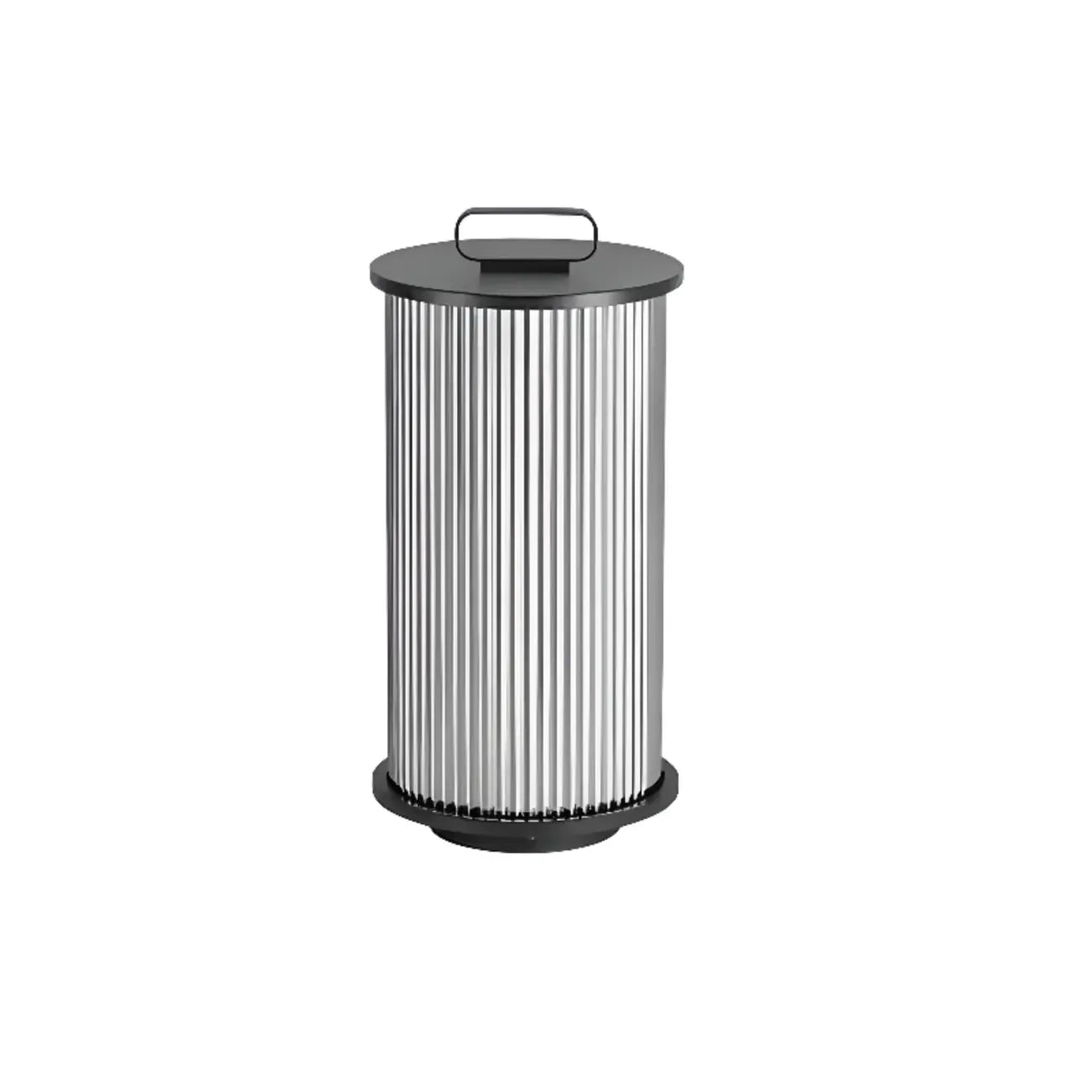 Black Metal Cylindrical Glass Post Cap Light
