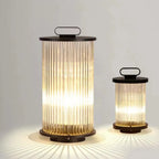 Black Metal Cylindrical Glass Post Cap Light