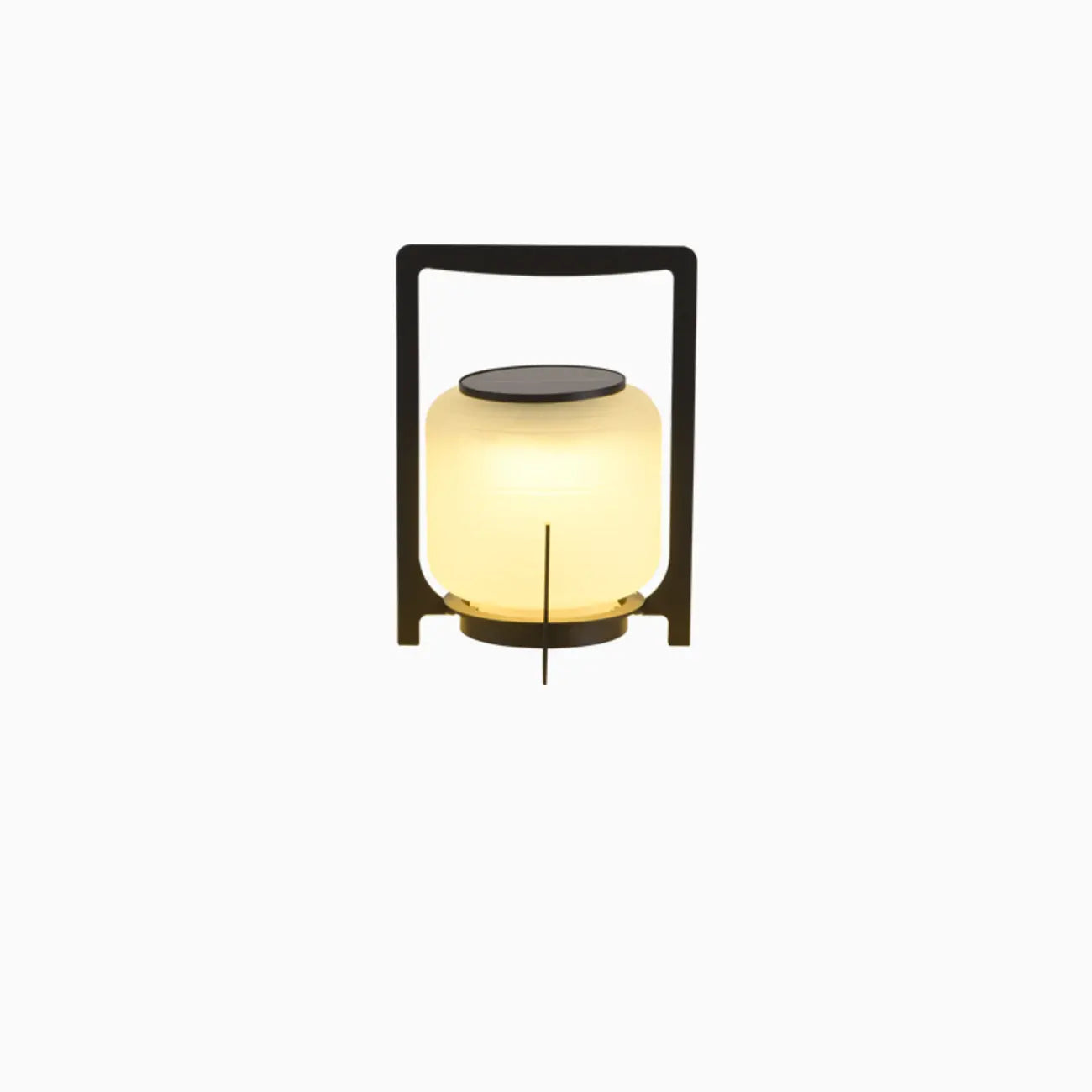 Portable Drum Solar Black Outdoor Post Lights