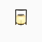 Portable Drum Solar Black Outdoor Post Lights