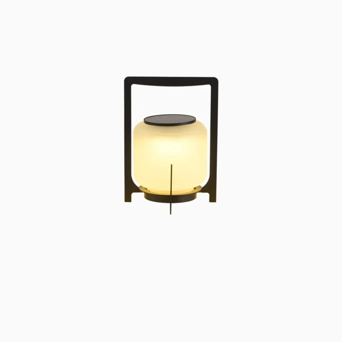 Portable Drum Solar Black Outdoor Post Lights