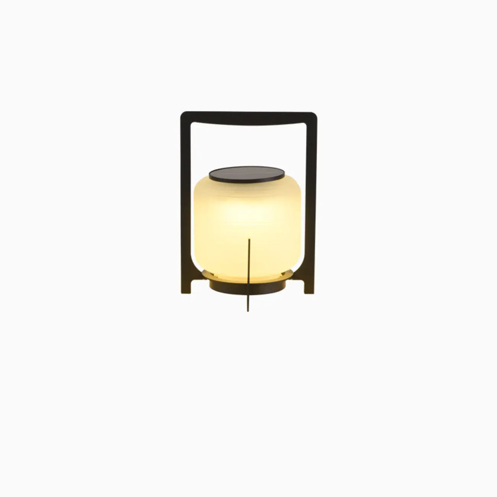 Portable Drum Solar Black Outdoor Post Lights