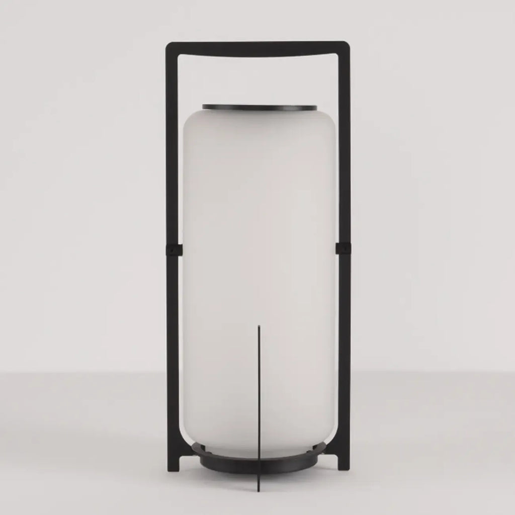 Portable Drum Solar Black Outdoor Post Lights