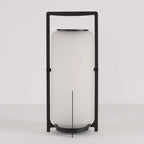 Portable Drum Solar Black Outdoor Post Lights