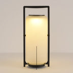 Portable Drum Solar Black Outdoor Post Lights