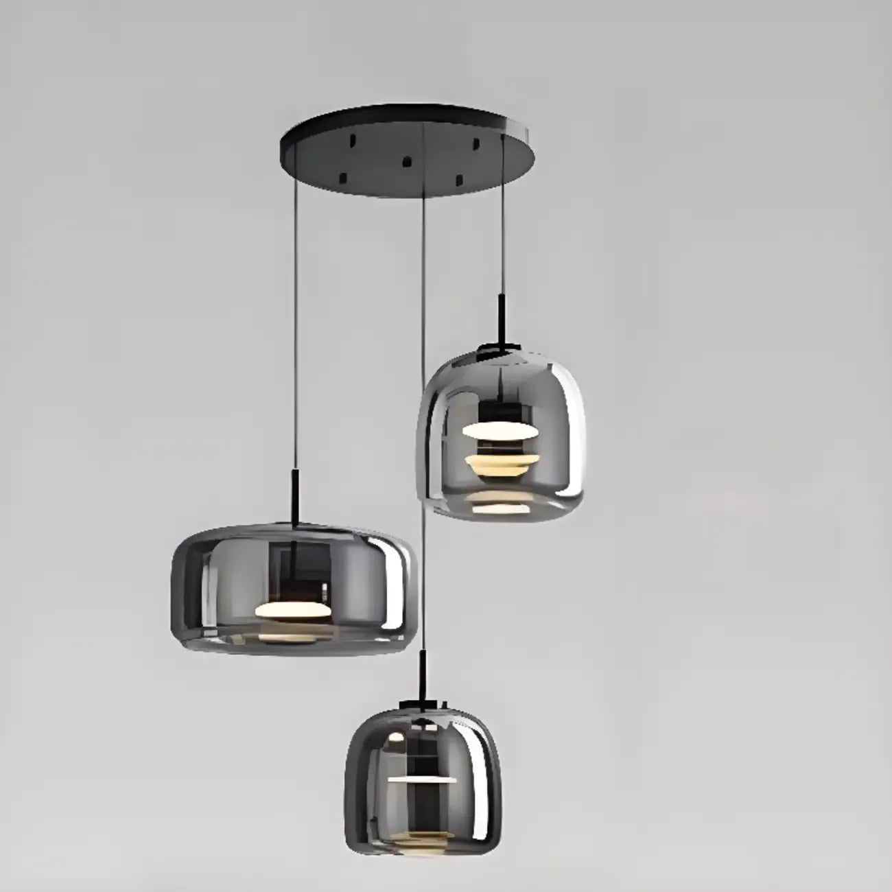 Dimmable Geometric Metal Glass LED Pendant Light