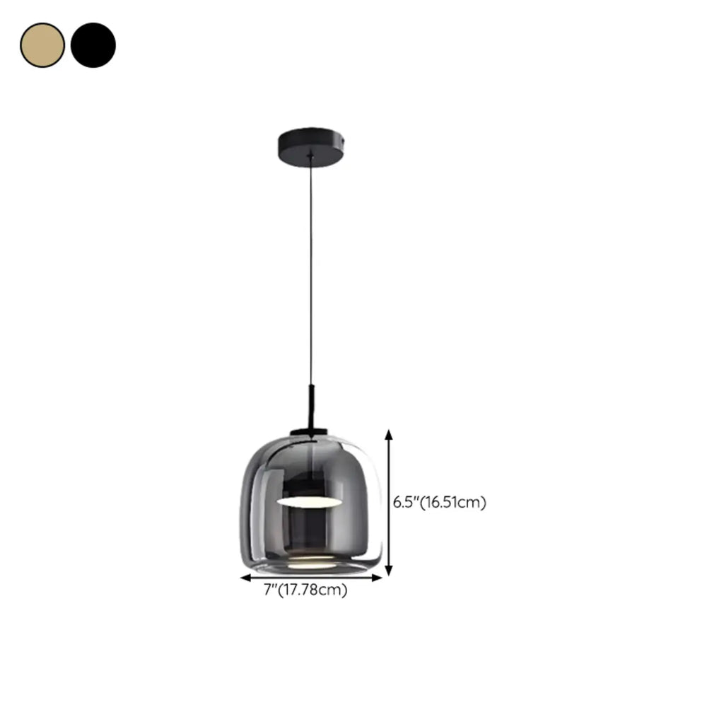 Dimmable Geometric Metal Glass LED Pendant Light