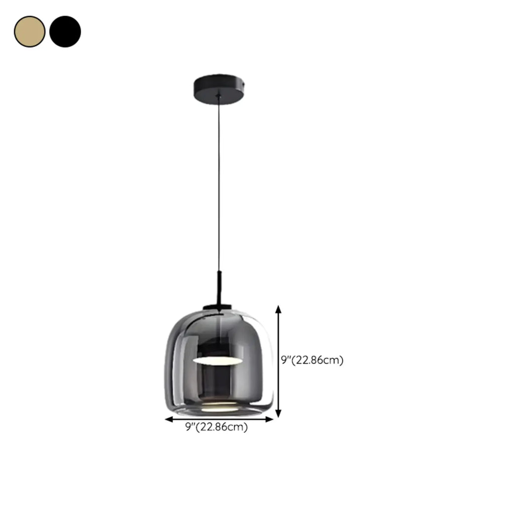 Dimmable Geometric Metal Glass LED Pendant Light