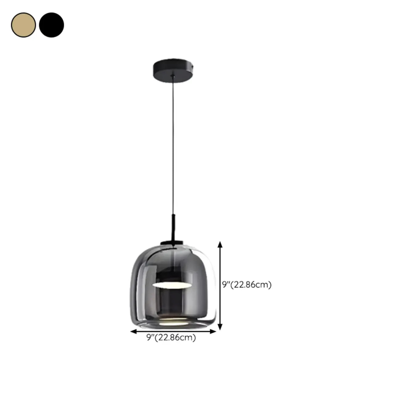 Dimmable Geometric Metal Glass LED Pendant Light