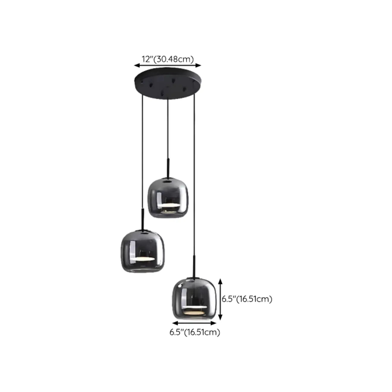 Dimmable Geometric Metal Glass LED Pendant Light