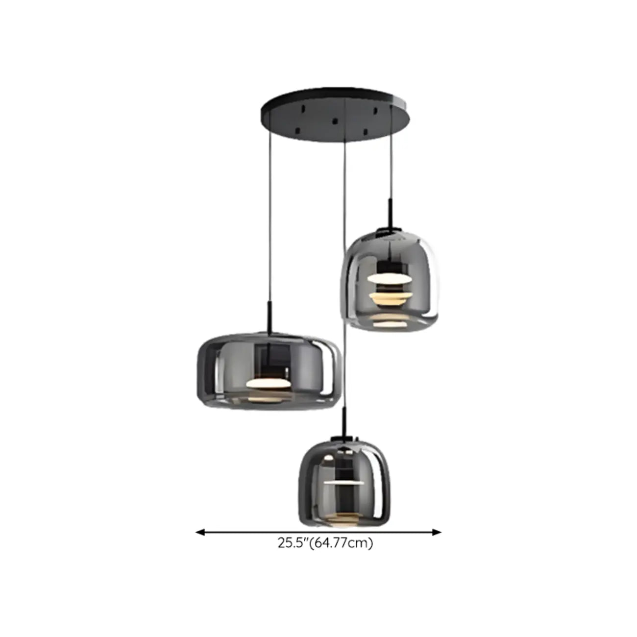 Dimmable Geometric Metal Glass LED Pendant Light
