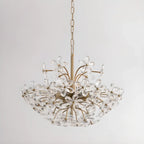 Elegant Floral Crystal Gold Adjustable Chandelier