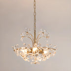 Elegant Floral Crystal Gold Adjustable Chandelier