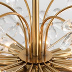 Elegant Floral Crystal Gold Adjustable Chandelier