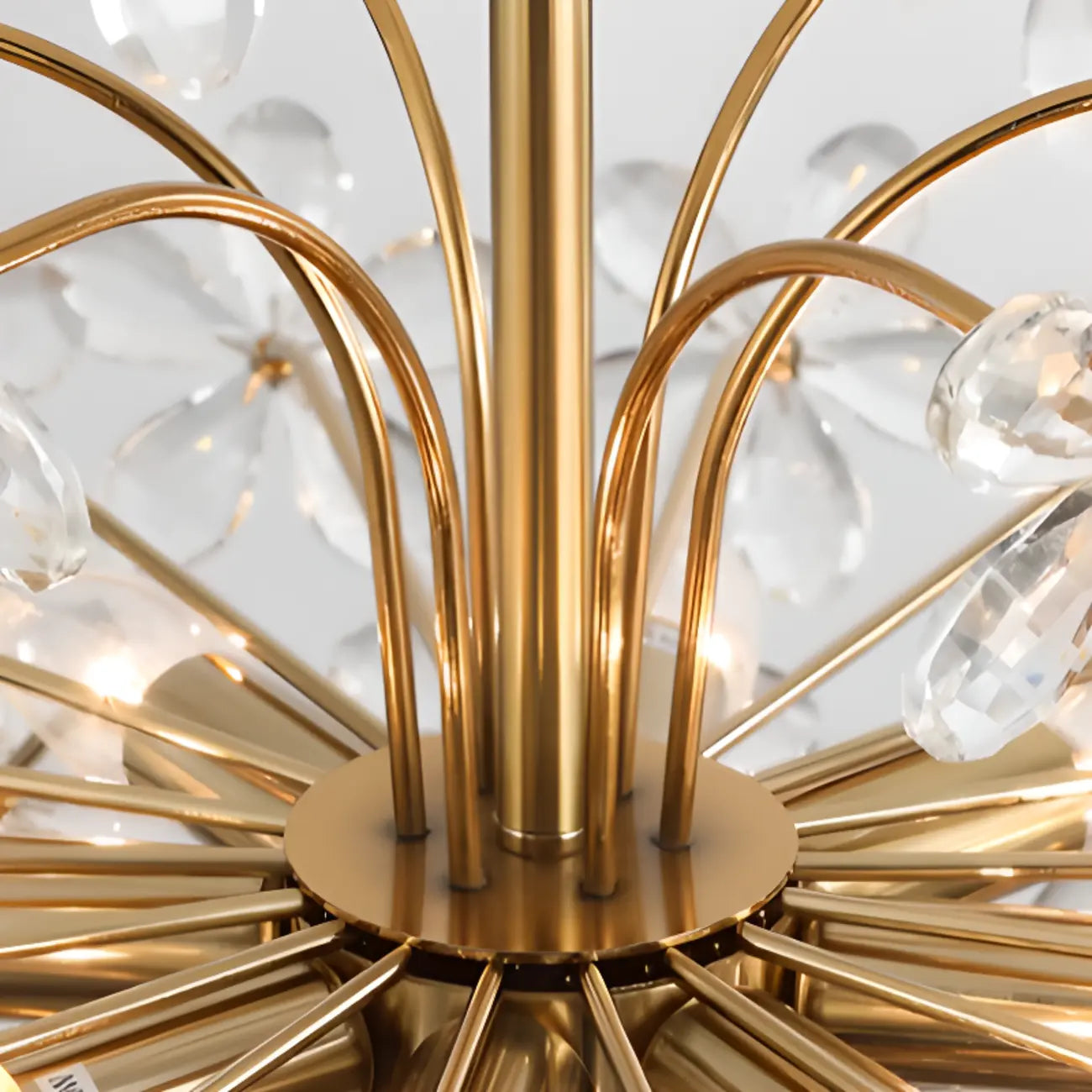 Elegant Floral Crystal Gold Adjustable Chandelier