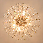 Elegant Floral Crystal Gold Adjustable Chandelier