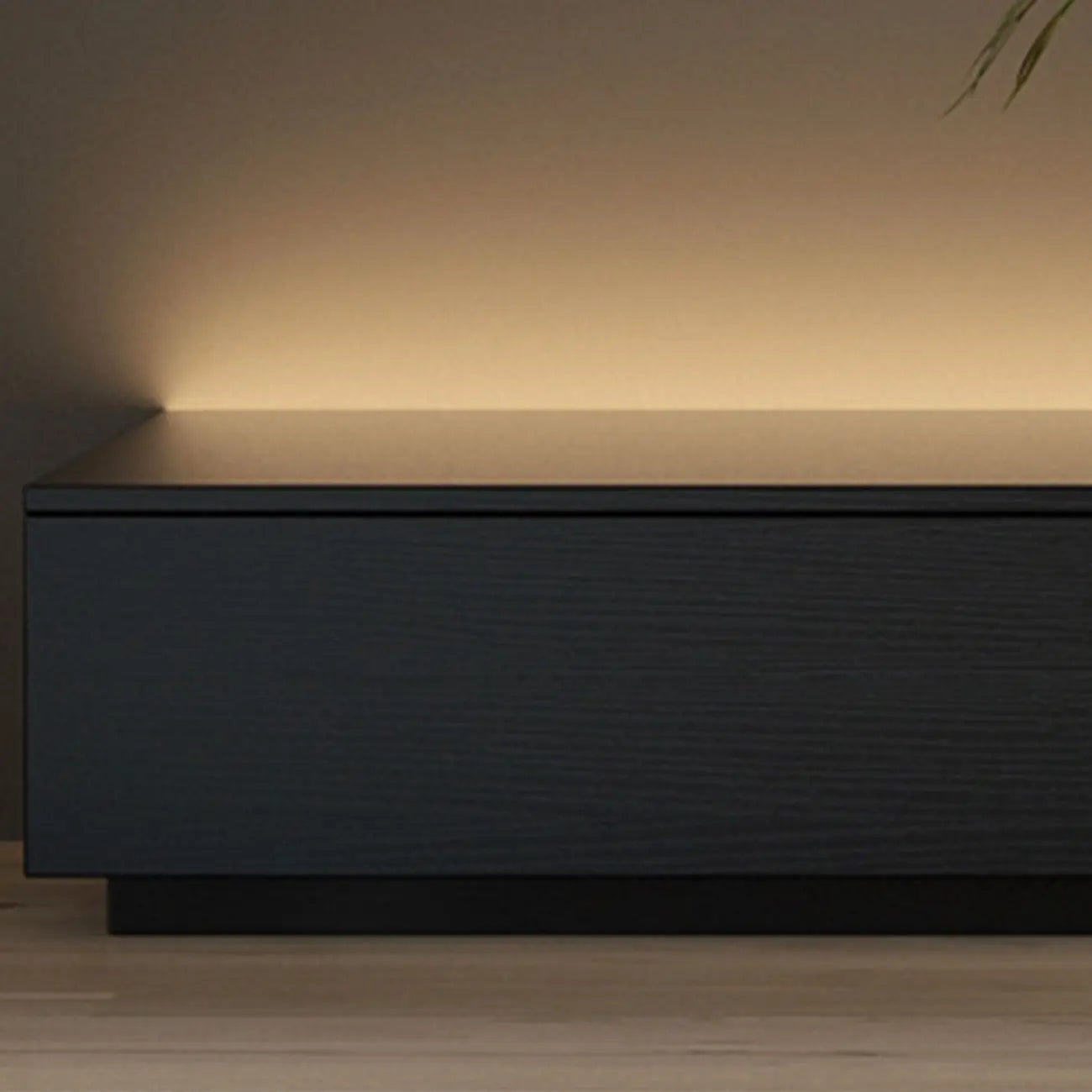 Minimalist Black Long Rectangular TV Stand with 4 Drawers