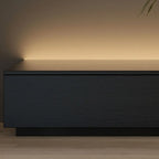 Minimalist Black Long Rectangular TV Stand with 4 Drawers
