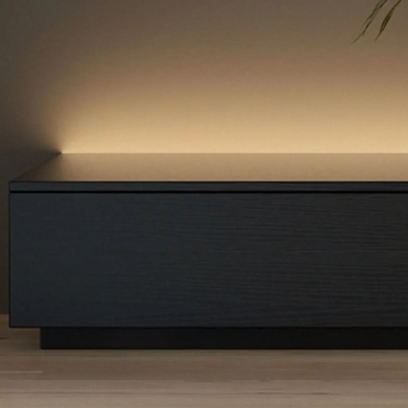 Minimalist Black Long Rectangular TV Stand with 4 Drawers