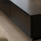 Minimalist Black Long Rectangular TV Stand with 4 Drawers