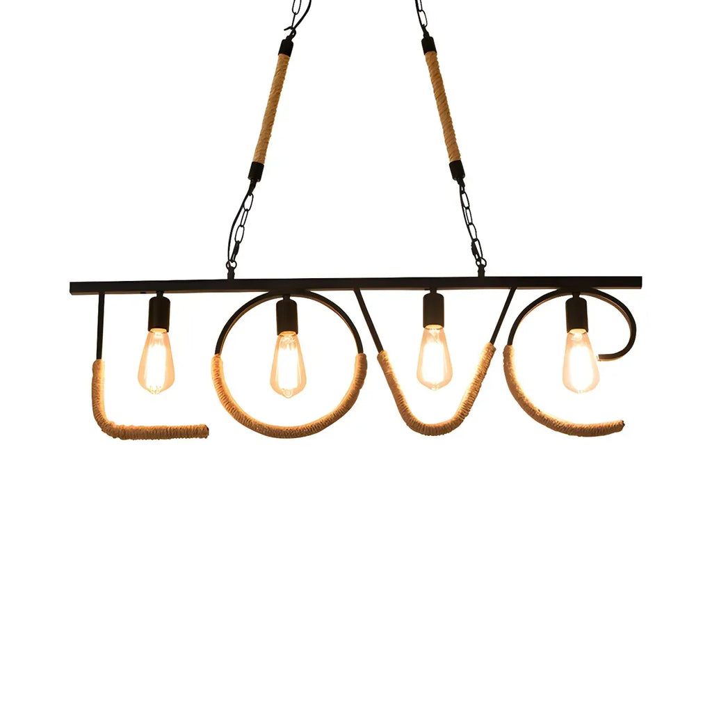 Industrial Metal LOVE Design Island Pendant Light for Kitchen