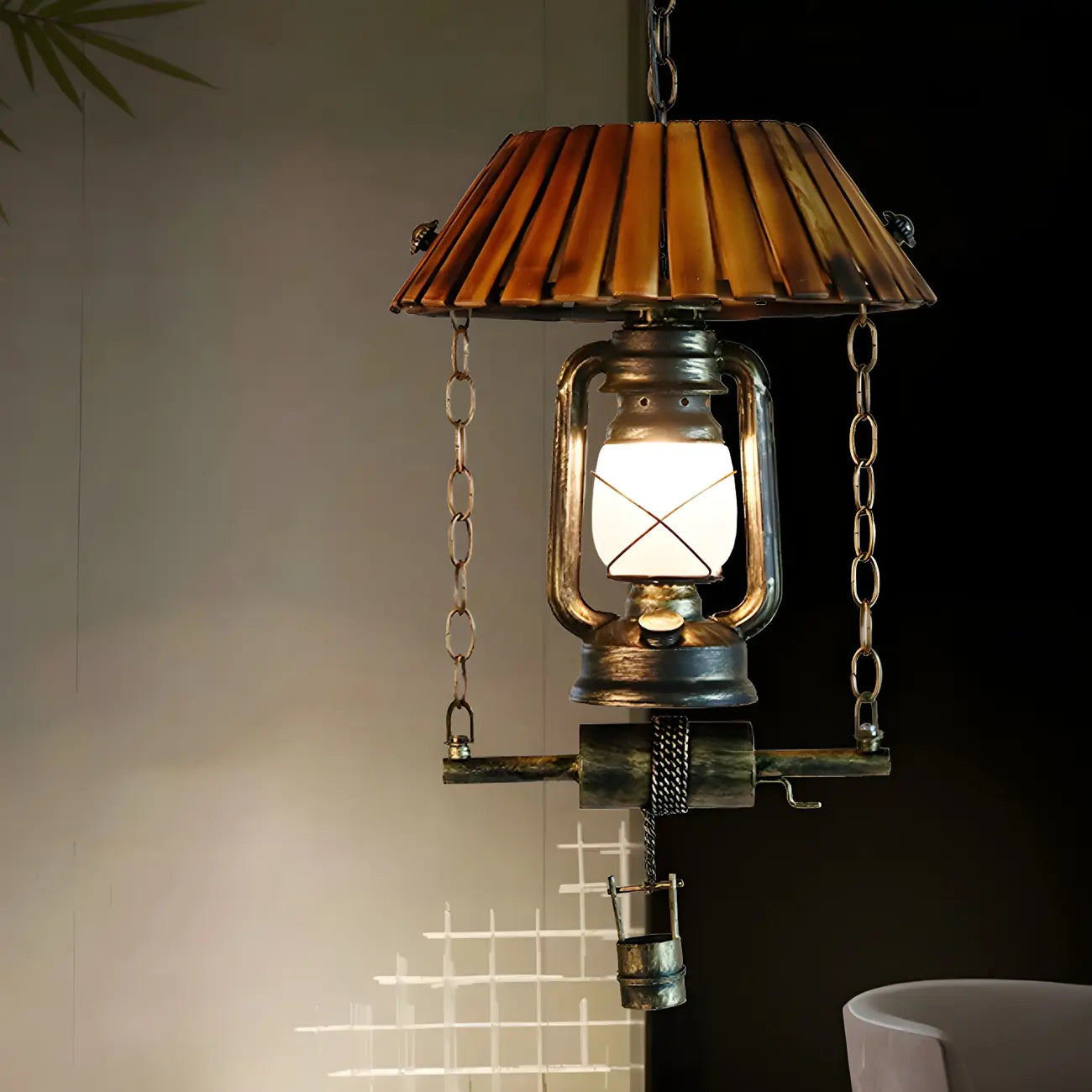 Rustic Brown Glass Pendant Light for Kitchen Island