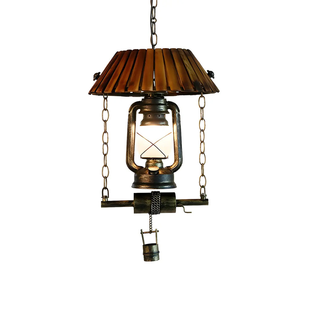 Rustic Brown Glass Pendant Light for Kitchen Island
