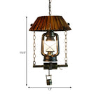 Rustic Brown Glass Pendant Light for Kitchen Island
